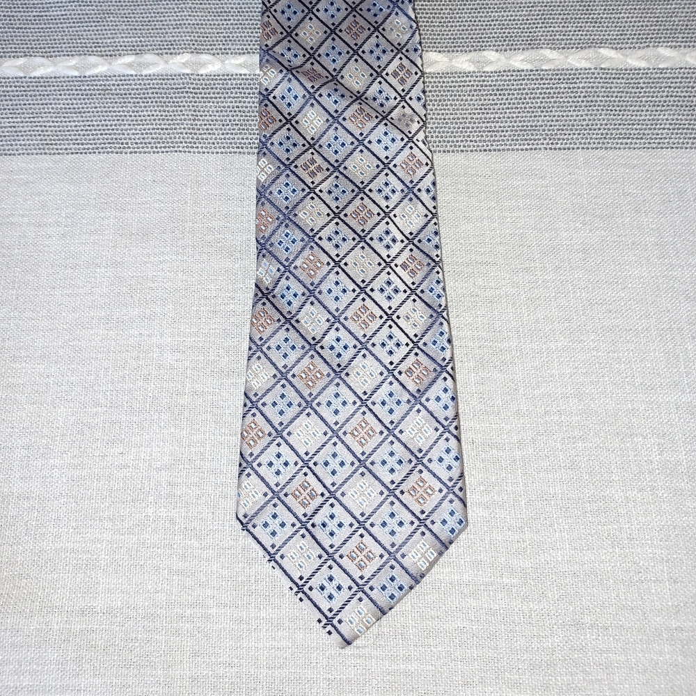 Silver and Blue Men's Tie